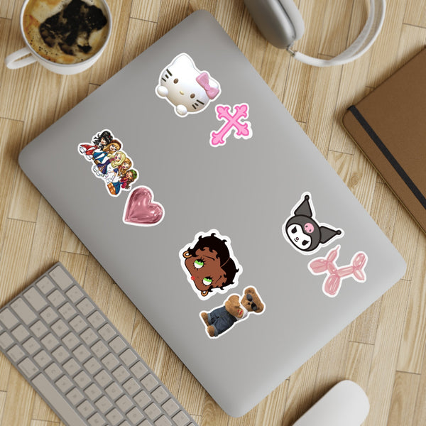 Cute Sticker Sheet Bundle, 10 pcs, Girly Kindle Stickers, Pinterest Aesthetic Coquette Sticker Pack, Planner, Laptop Stickers