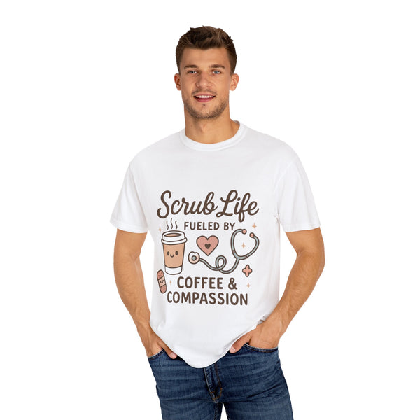 Cute Scrub Life T-shirt, Perfect Gift for Nurses, Medical Staff, Healthcare Workers, Coffee Lovers, Fun Occupational Apparel