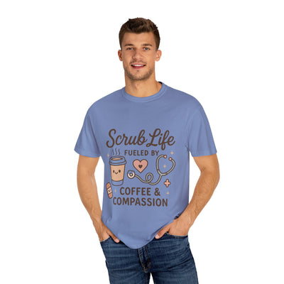 Cute Scrub Life T-shirt, Perfect Gift for Nurses, Medical Staff, Healthcare Workers, Coffee Lovers, Fun Occupational Apparel