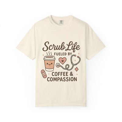 Cute Scrub Life T-shirt, Perfect Gift for Nurses, Medical Staff, Healthcare Workers, Coffee Lovers, Fun Occupational Apparel