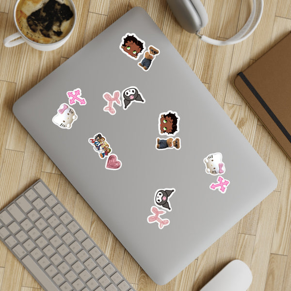 Cute Sticker Sheet Bundle, 10 pcs, Girly Kindle Stickers, Pinterest Aesthetic Coquette Sticker Pack, Planner, Laptop Stickers