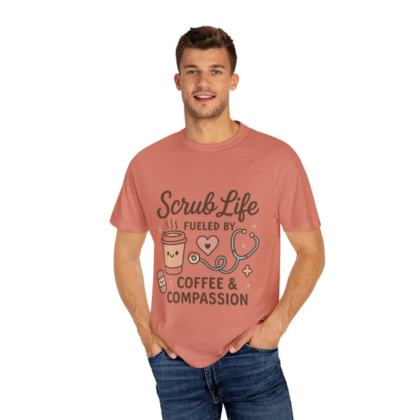 Cute Scrub Life T-shirt, Perfect Gift for Nurses, Medical Staff, Healthcare Workers, Coffee Lovers, Fun Occupational Apparel