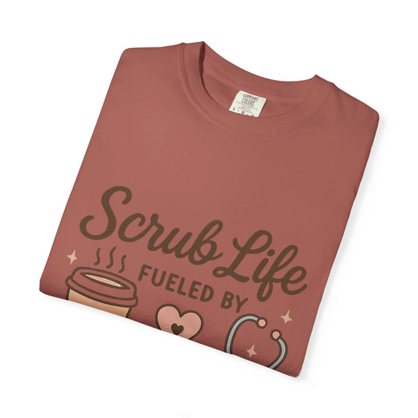 Cute Scrub Life T-shirt, Perfect Gift for Nurses, Medical Staff, Healthcare Workers, Coffee Lovers, Fun Occupational Apparel