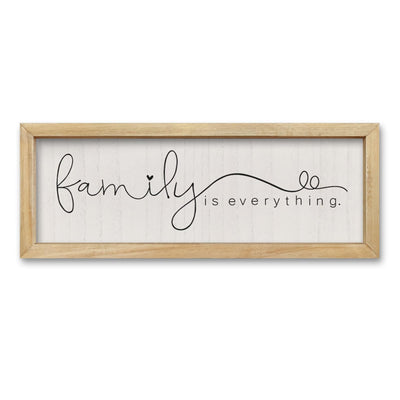 comurdyo Family is Everything Sign Wall Decor 16"×6" Family Wood Framed for Living Room Entryway Home Hanging Plaque Wall Art (Wood)