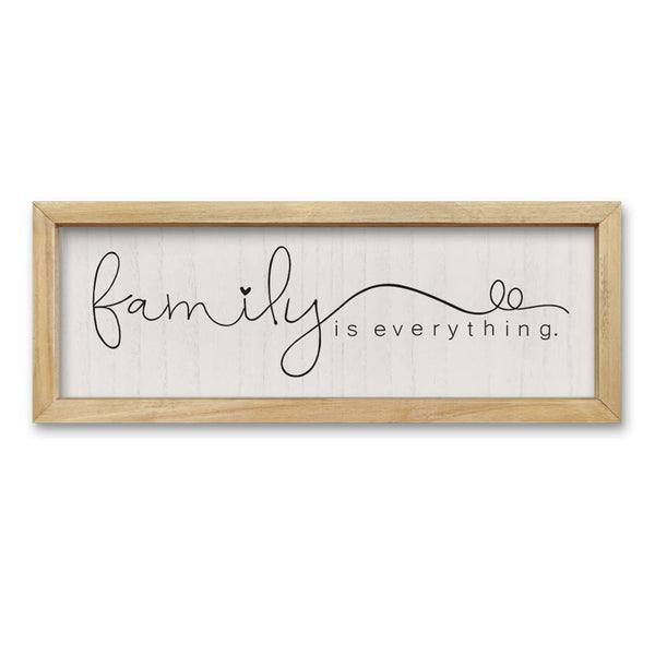 comurdyo Family is Everything Sign Wall Decor 16"×6" Family Wood Framed for Living Room Entryway Home Hanging Plaque Wall Art (Wood)