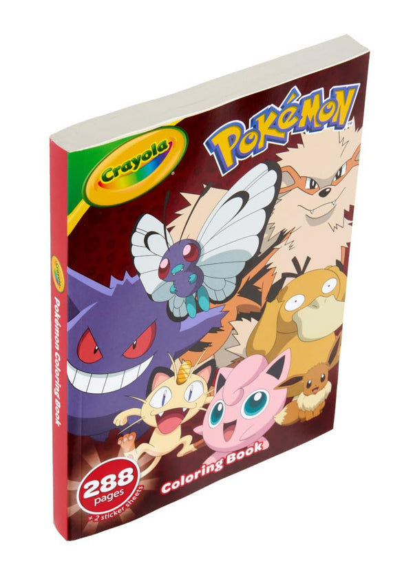 Crayola Giant Pokemon Coloring Book (288 Pages), 2 Sticker Sheets, Coloring Book for Kids & Adults, Travel Activity, Pokemon Gift for Kids, 3+