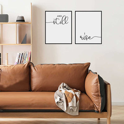 And Still I Rise Print Quote Motivational Wall Decor Bedroom Inspirational Wall Art Still I Rise Wall Art Above Bed Art Set of 2 UNFRAMED 11x14inch