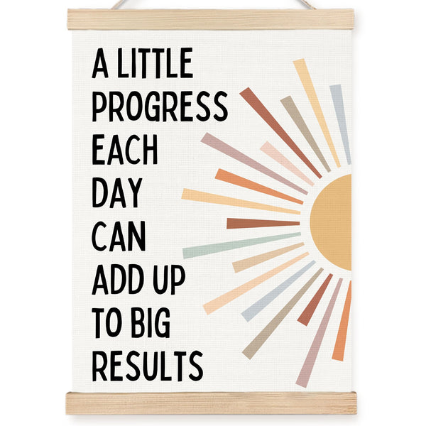 Positive Affirmations Inspirational Boho Sunshine Wall Art Decor,Inspirational Add Up to Big Results Office Motivational Wall Decor Posters for Classroom School Counselor Therapist Office,12x16 Inch