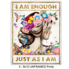 positive Affirmations Boho Wall Decor - I Am Enough Inspirational Quotes for Women - She Whispered Back I Am The Storm Wall Art Set - Women's empowerment Dragonfly Motivational poster for Woman, Girl