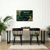 DuoBaorom Family is Everything Wall Art Emerald Green Gold Bedroom Decor 24x36 Tropical Leaves Canvas Print