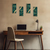 ONIZHITY 4 Pcs Green Gold Bathroom Decor Green Gold Wall Decor with Dreams Faith Love Believe Wooden Rustic Marble Style Versatile Bathroom Accessories for Bedroom Living Room(10X4)