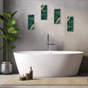 ONIZHITY 4 Pcs Green Gold Bathroom Decor Green Gold Wall Decor with Dreams Faith Love Believe Wooden Rustic Marble Style Versatile Bathroom Accessories for Bedroom Living Room(10X4)
