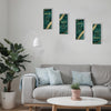 ONIZHITY 4 Pcs Green Gold Bathroom Decor Green Gold Wall Decor with Dreams Faith Love Believe Wooden Rustic Marble Style Versatile Bathroom Accessories for Bedroom Living Room(10X4)