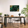DuoBaorom Family is Everything Wall Art Emerald Green Gold Bedroom Decor 24x36 Tropical Leaves Canvas Print