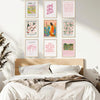 9pcs Christian Wall Art Bundle in Pink Bible Verse Paintings Pictures Wall decor Jesus Poster Printing Artworkfor Girls Room Christian Housewarming Gift Fashionable college style Home Decoration