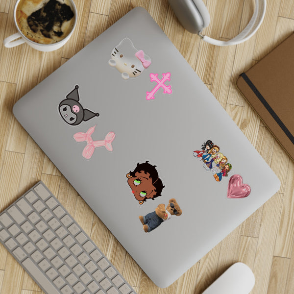 Cute Sticker Sheet Bundle, 10 pcs, Girly Kindle Stickers, Pinterest Aesthetic Coquette Sticker Pack, Planner, Laptop Stickers