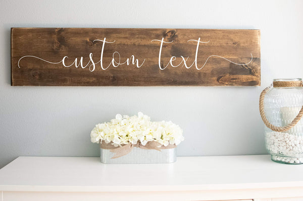 Custom Wood Sign, Personalized Words or Text Wooden Wall Decor, Rustic Farmhouse Home Decor, Personalized Sign Gift, Custom Quote Sign
