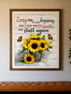 AMERICAN LUXURY GIFTS Every Day Is A New Beginning - Sunflower Motivational Wall Decor - Inspirational Quotes Art for Office Decor, Living Room, Bedroom - 11x14 Unframed Print