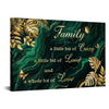 DuoBaorom Family is Everything Wall Art Emerald Green Gold Bedroom Decor 24x36 Tropical Leaves Canvas Print