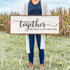 Surfapans And So Together They Built A Life They Loved Wall Decor 40”X15” Large Framed Farmhouse Wood Sign for Bedroom Above Bed Living Room Over Bed Wall Art Modern Hanging Decoration (Wood)