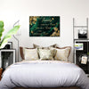 DuoBaorom Family is Everything Wall Art Emerald Green Gold Bedroom Decor 24x36 Tropical Leaves Canvas Print