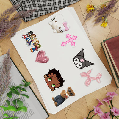 Cute Sticker Sheet Bundle, 10 pcs, Girly Kindle Stickers, Pinterest Aesthetic Coquette Sticker Pack, Planner, Laptop Stickers
