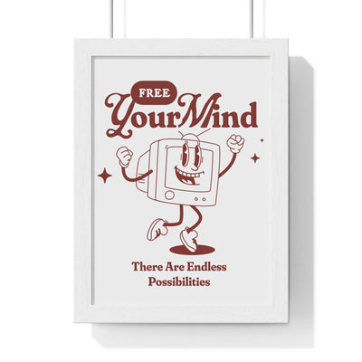 Whimsical Framed Art Print - "Free Your Mind", Home Decor, Motivational Wall Art, Gift for Creativity Lovers, Inspirational Decor