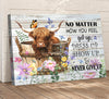 Funny Highland Cow Bathroom Canvas Wall Art Farmhouse Cute Brown Cow Painting Picture Wall Decor Inspirational Quotes Cattle in the Bathtub Poster Print Artwork for Bathroom Toilet Home Decoration