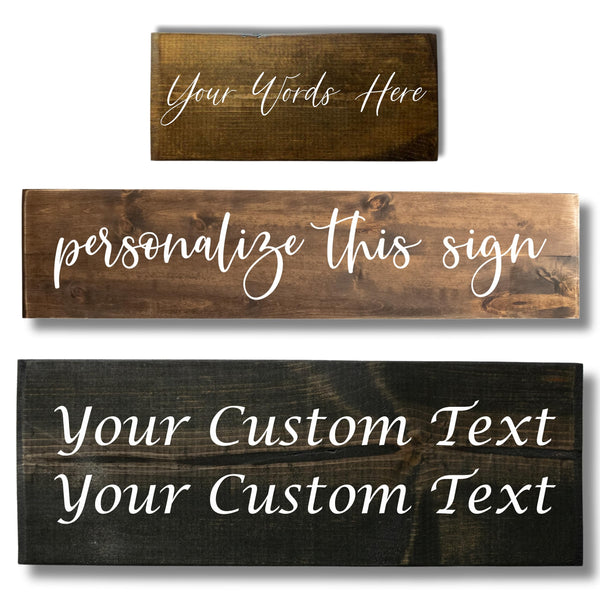 Custom Wood Sign, Personalized Words or Text Wooden Wall Decor, Rustic Farmhouse Home Decor, Personalized Sign Gift, Custom Quote Sign