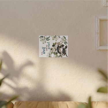 Floral and Bird Inspirational Art Print