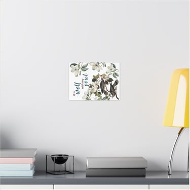 Floral and Bird Inspirational Art Print